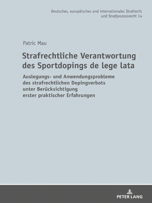 cover image of Strafrechtliche Verantwortung des Sportdopings de lege lata